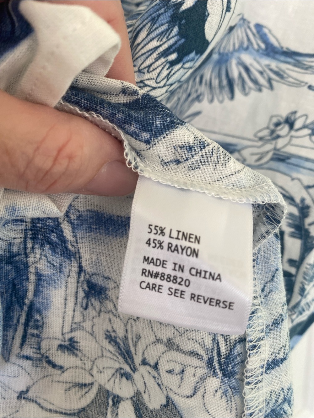 Panama Jack White and Blue Tropical Button-Down Shirt - Picture 5 of 6